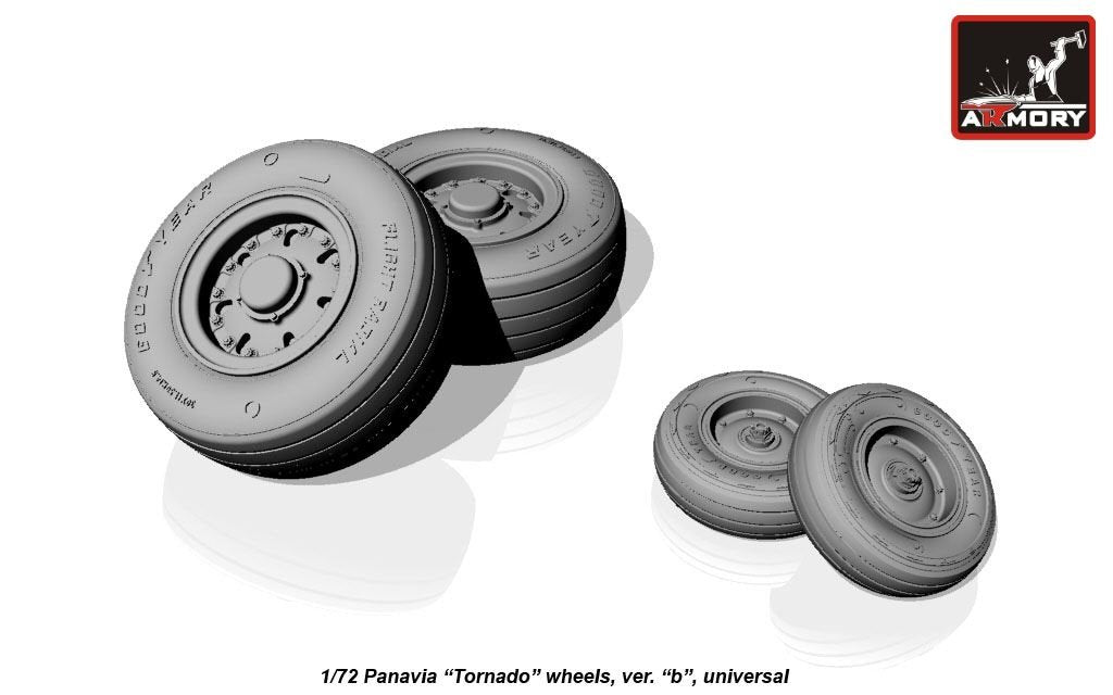 Roues Armory Models AW72501b Panavia Tornado, avec pneus type « b » (GY) 1/72