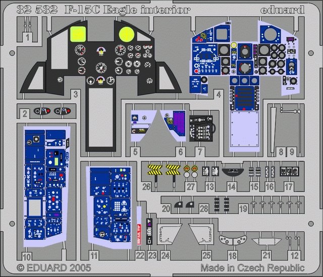 Eduard 32532 F-15C interior 1/32 Tamiya