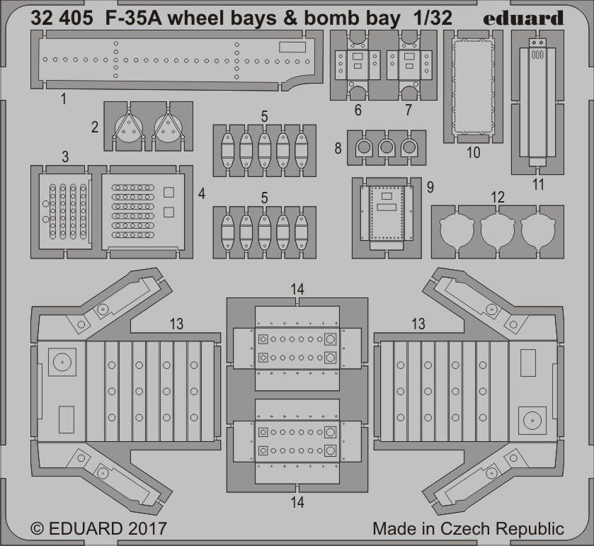 Eduard 32405 F-35A wheel bays &amp;amp; bomb bays F-35A wheel bays &amp;amp; bomb bays ITALERI 1/32