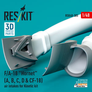 RESKIT RSU48-0385 F/A-18 &amp;quot;Hornet&amp;quot; (A, B, C, D &amp;amp; CF-18) air intakes for Kinetic kit (3D Printed) 1/48 – imagen 3
