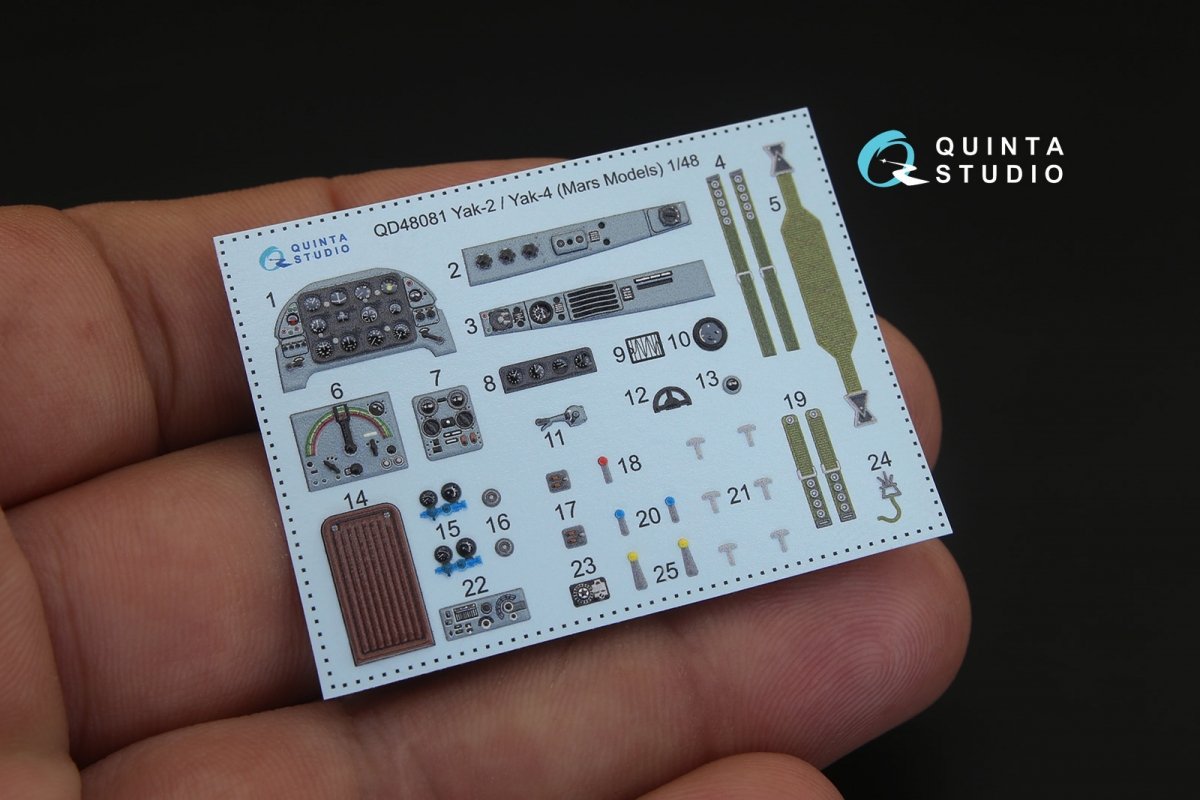 Quinta Studio QD48081 Yak-2/Yak-4 3D-Printed &amp;amp; colored Interior on decal paper (for Mars Models kit) 1/48 – image 2