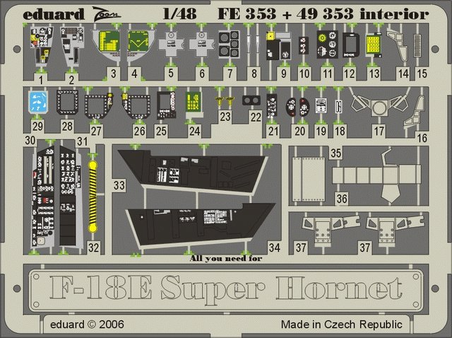 Eduard FE353 F-18E interior 1/48 Hasegawa