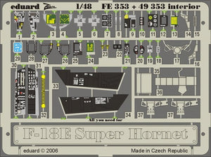 Eduard FE353 F-18E interior 1/48 Hasegawa