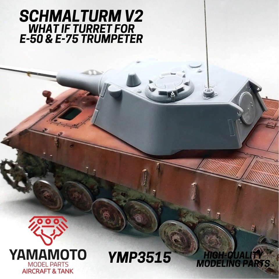 Yamamoto Model Parts YMP3515 SCHMALTURM V2 &amp;quot;WHAT IF&amp;quot; TURRET FOR E-50 &amp;amp; E-75 TRUMPETER 1/35 – zdjęcie 2