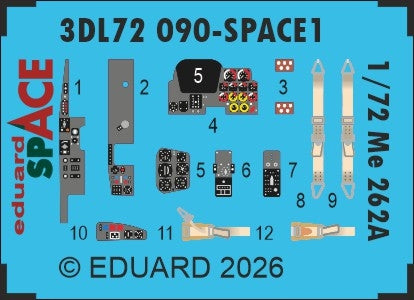 Eduard 3DL72090 Messerschmitt Me-262 A - Space Set Arma Hobby Kits 1/72
