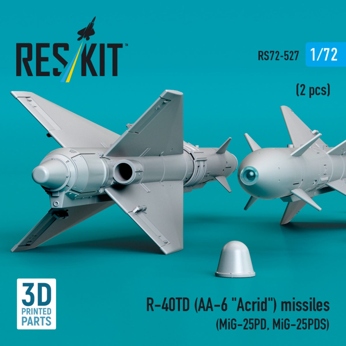 RESKIT RS72-0527 R-40TD (AA-6 &amp;quot;Acrid&amp;quot;) missiles (2 pcs) (3D Printed) 1/72 – zdjęcie 2
