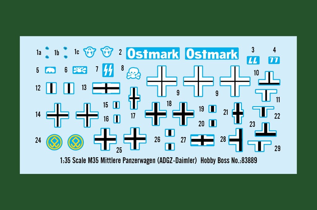 Hobby Boss 83889 M35 Mittlere Panzerwagen ADGZ-Daimler 1/35 – Bild 4