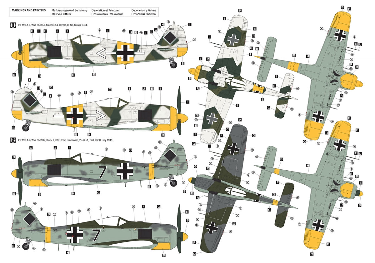 Hobby 2000 32018 Focke-Wulf Fw 190 A-6 Eastern Front (HASEGAWA + CARTOGRAF + MASKI ) 1/32