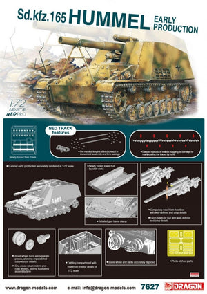 Dragon 7627 Sd.Kfz. 165 Hummel Tank Early Production w/NEO Track 1/72