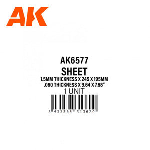 AK Interactive AK6577 1.5MM THICKNESS X 245 X 195MM – STYRENE SHEET – (1 UNITS) – zdjęcie 2