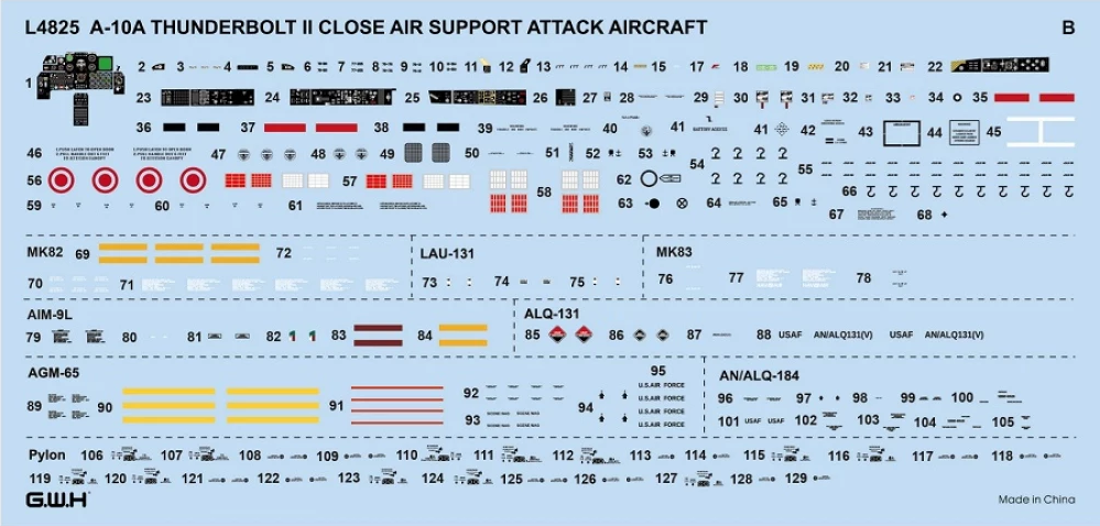 Great Wall Hobby L4825 A-10A Thunderbolt II Close Air Support Attack Aircraft 1/48 – zdjęcie 4