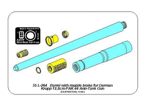 Aber 35L-264 Lufa z hamulcem wylotowym do niemieckiej armaty p/panc. Krupp 12,8cm PAK 44 (Great Wall) 1/35 – zdjęcie 3