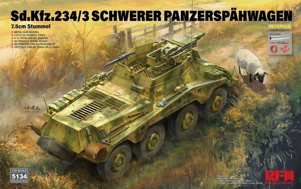 Rye Field Model 5134 Sd.Kfz. 234/3 Schwerer Panzerspahwagen 7.5cm Stummel 1/35