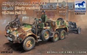 Bronco CB35133 Krupp Protze L2 H 143 Kfz.69 (early version) with 3.7cm Pak 36 1/35
