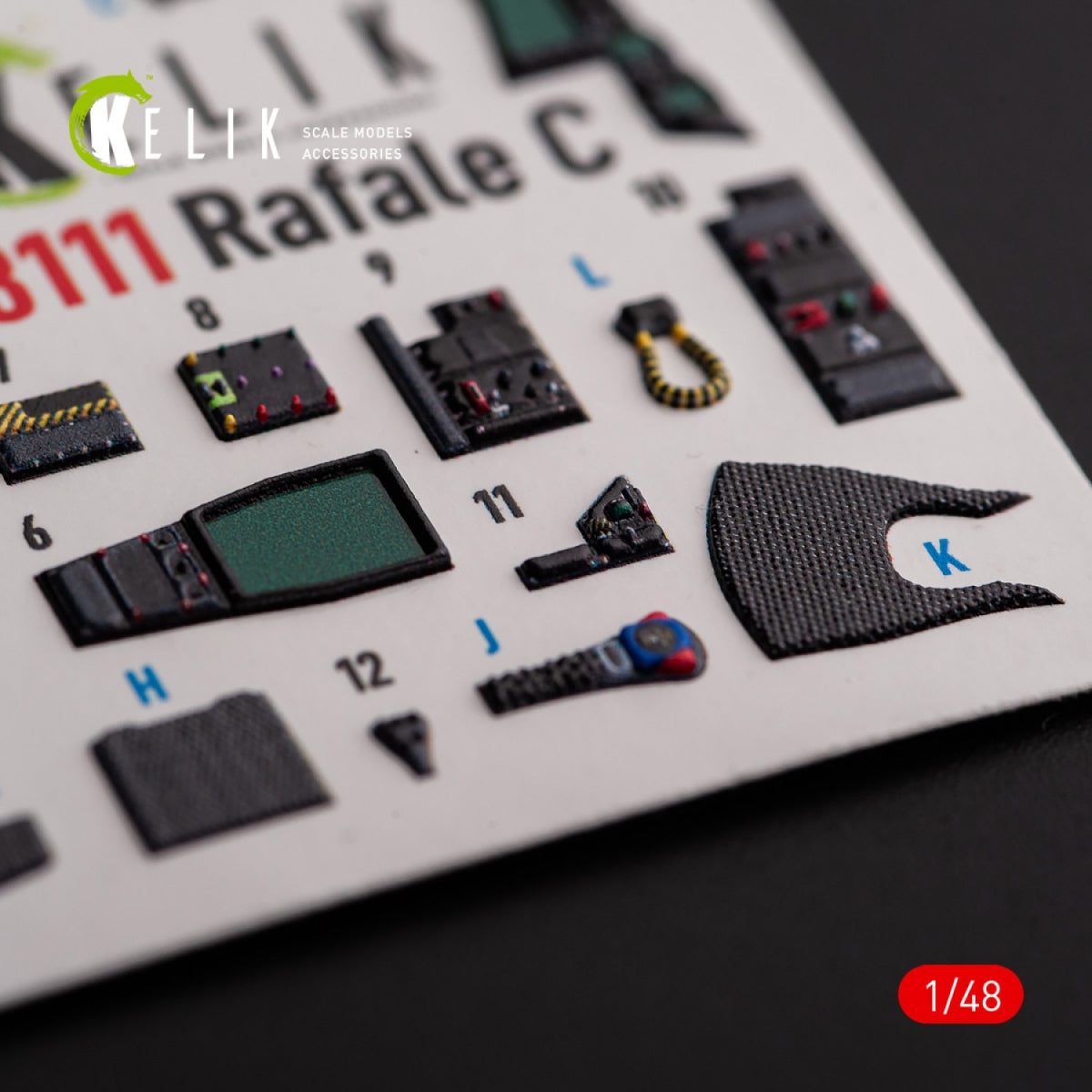 KELIK K48111 Rafale C - interior 3D decals for Academy/Revell kit 1/48 – zdjęcie 2