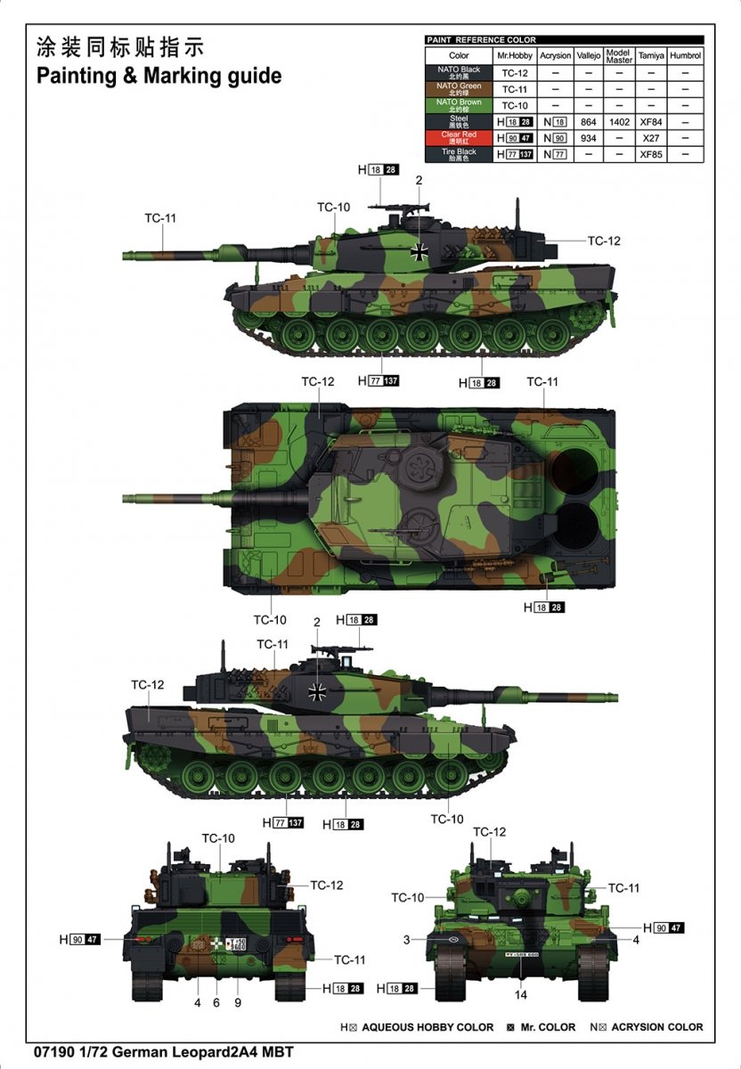 Trumpeter 07190 German Leopard 2A4 Main Battle Tank 1/72 – zdjęcie 5