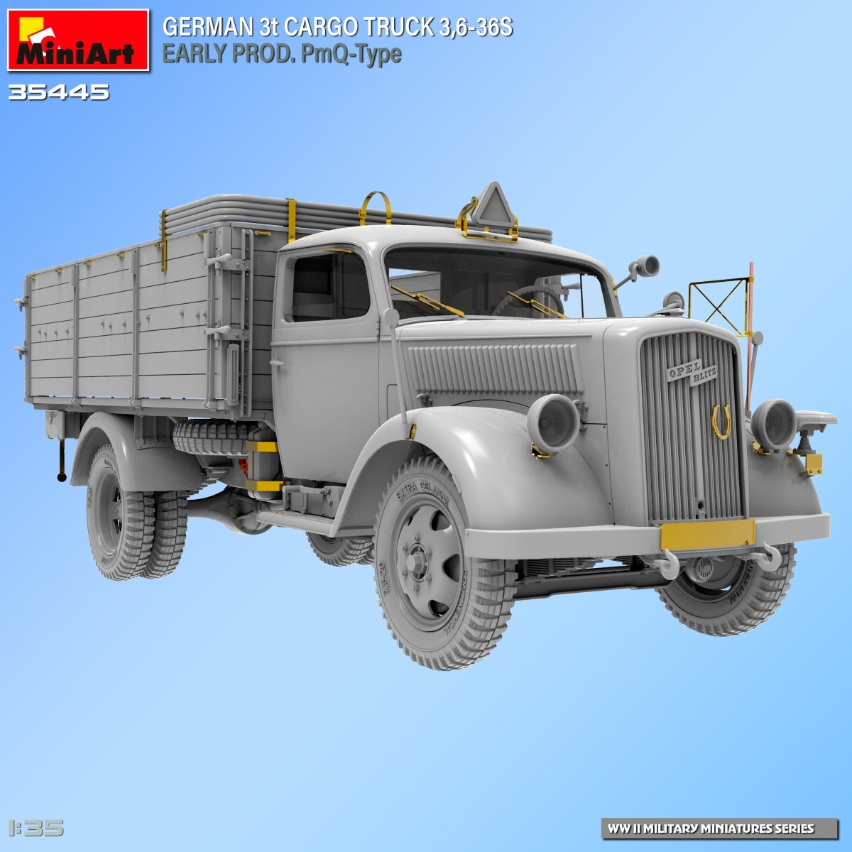 Miniart 35445 Camion cargo allemand 3 tonnes 3.6-36S Première production Type PmQ 1/35 – image 2