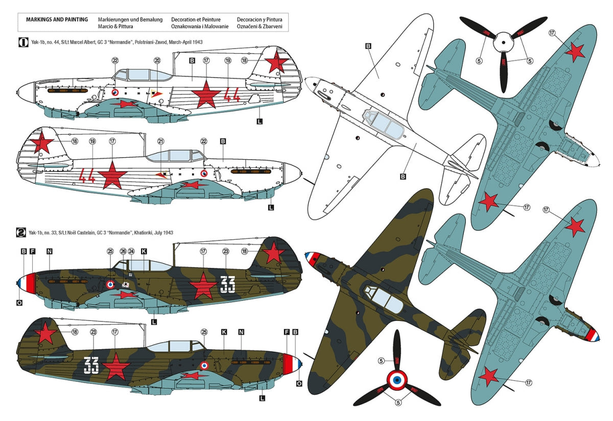 Hobby 2000 48034 Yak-1b GC 3 Normandie 1943 ( ACADEMY + CARTOGRAF + MASKI ) 1/48 – zdjęcie 3