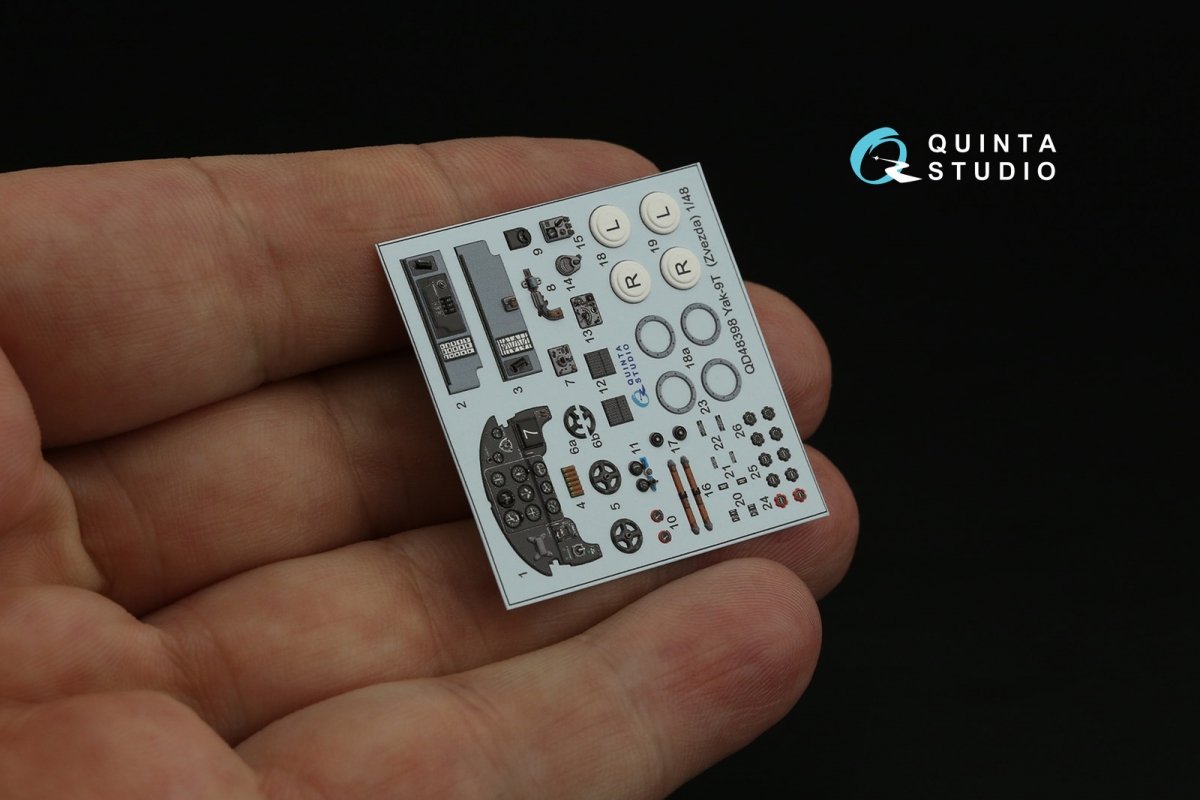 Quinta Studio QD48398 Yak-9T 3D-Printed &amp;amp; coloured Interior on decal paper (Zvezda) 1/48 – zdjęcie 6