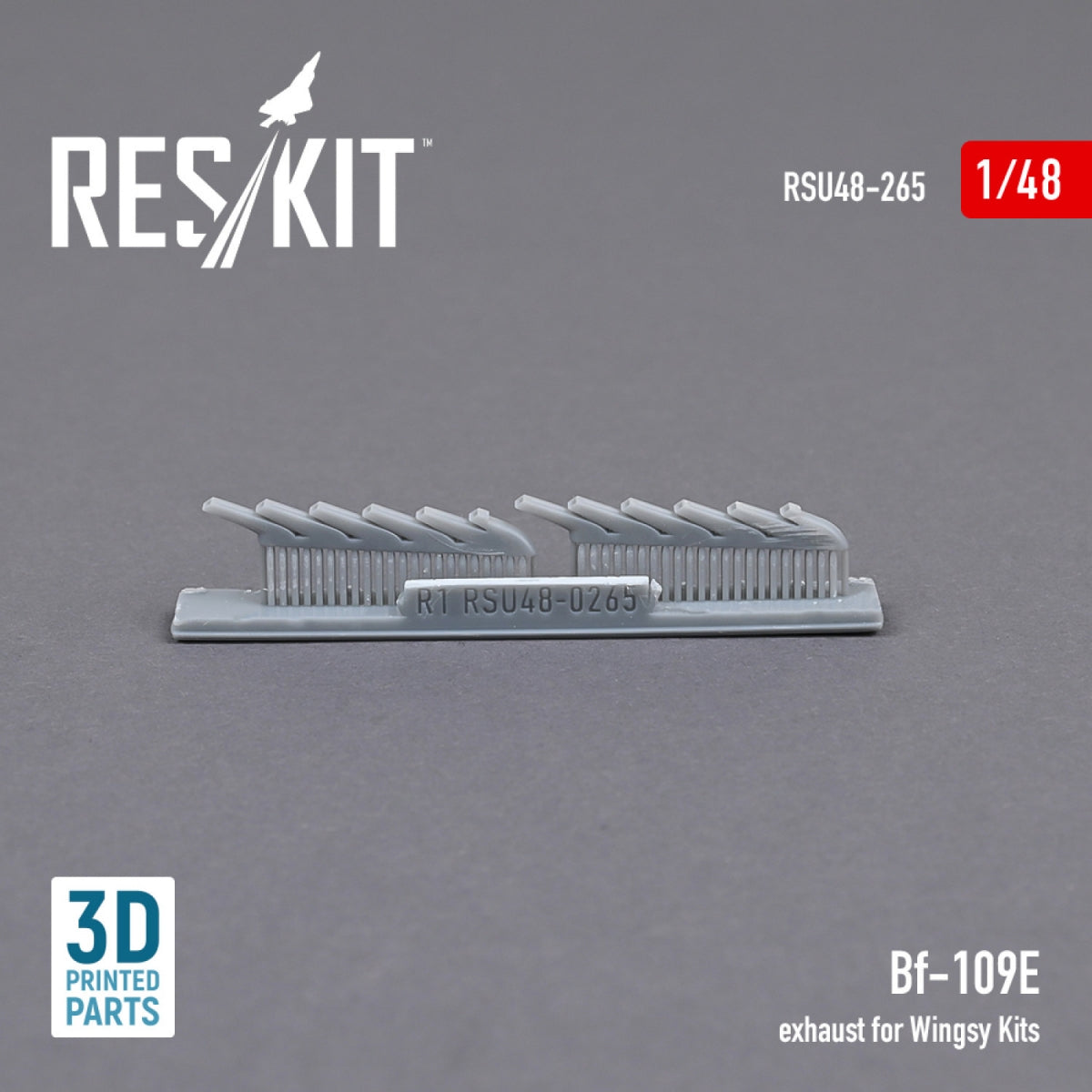 RESKIT RSU48-0265 BF-109E EXHAUST FOR WINGSY KITS (3D PRINTED) 1/48 – zdjęcie 2