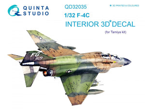 Quinta Studio QD32035 F-4C 3D-Printed &amp;amp; coloured Interior on decal paper (for Tamiya kit) 1/32