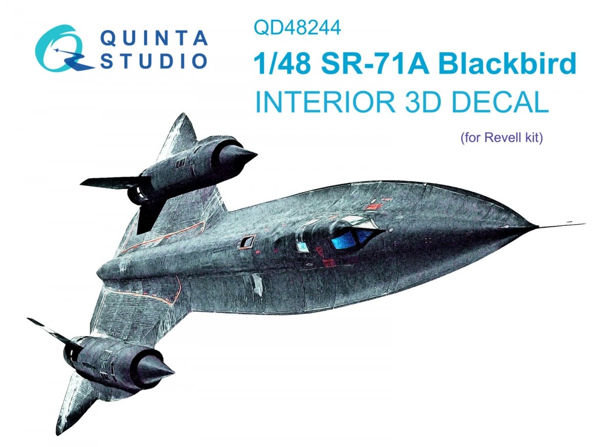 Quinta Studio QD48244 SR-71A 3D-Printed &amp;amp; colored Interior on decal paper (Revell) 1/48