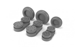 Armory Models AW48027 Mikoyan MiG-21 Fishbed wheels w/ weighted tires, early 1/48