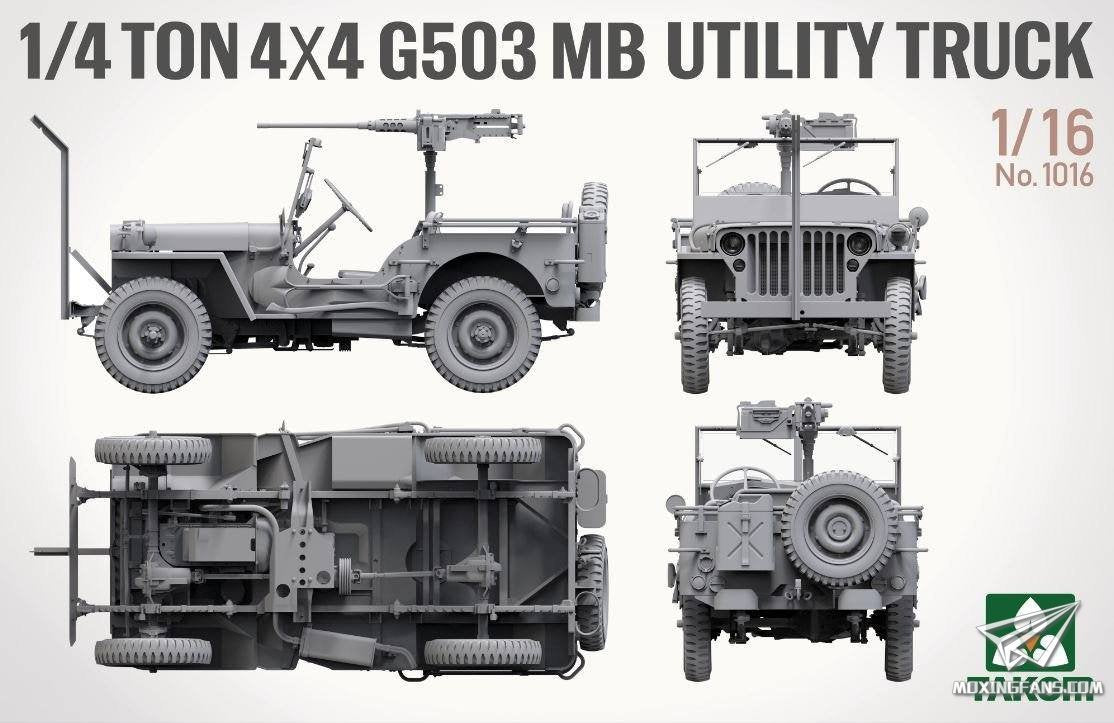 Takom 1016 1/4 ton 4×4 G503 MB Utility Truck ( Jeep Willys ) 1/16 – Bild 4