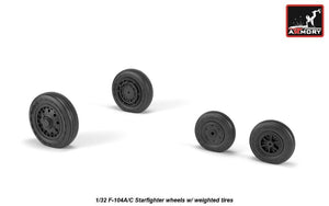 Armory Models AW32302 F-104A/C Starfighter wheels, w/ optional nose wheels, weighted 1/32 – image 2