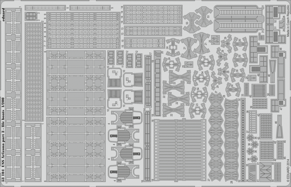 Eduard 53104 USS Arizona part 3 - life boats TRUMPETER 1/200