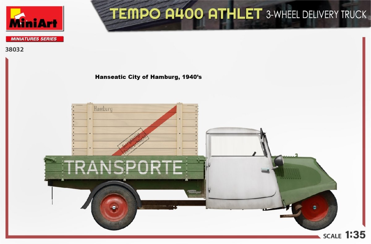 MiniArt 38032 TEMPO A400 ATHLET CAMION DE LIVRAISON À 3 ROUES 1/35 – image 3