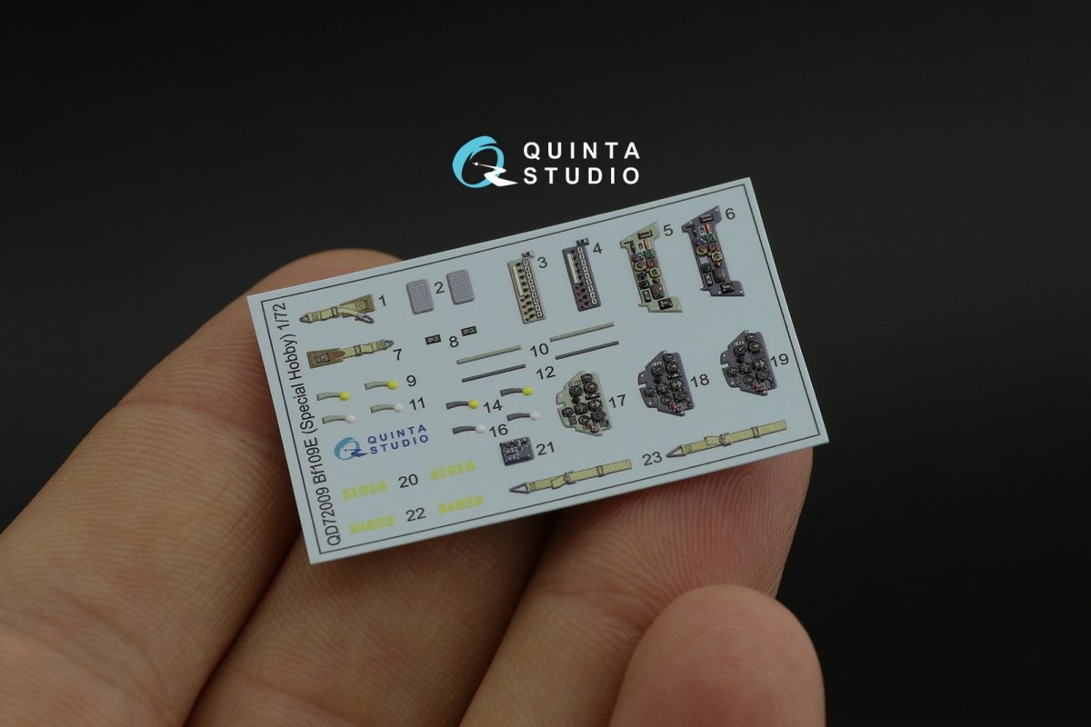 Quinta Studio QD72009 Bf 109E 3D-Printed &amp;amp; colored Interior on decal paper (Special Hobby) 1/72 – image 2