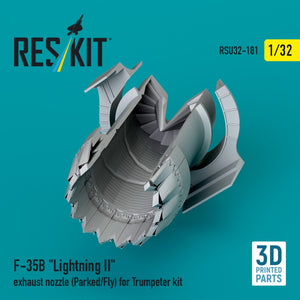 RESKIT RSU32-0181 F-35B &amp;quot;Lightning II&amp;quot; exhaust nozzle (Parked/Fly) for Trumpeter kit (3D printed) 1/32 – zdjęcie 3