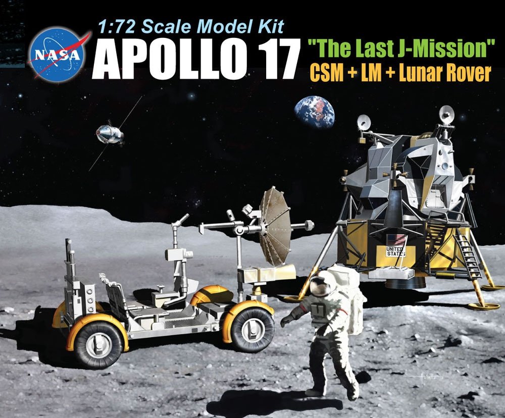 Dragon 11015 Apollo 17 &amp;quot;The Last J-Mission&amp;quot; CSM + LM + Lunar Rover 1/72