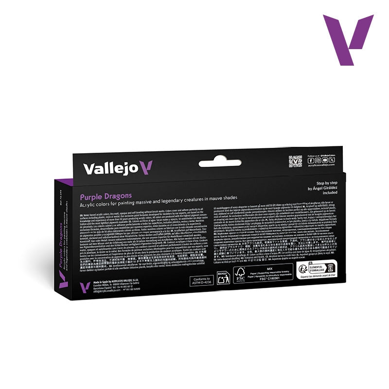 Vallejo 72194 Purple Dragons - Game Color Set - Fantasy Color Series 8x18ml