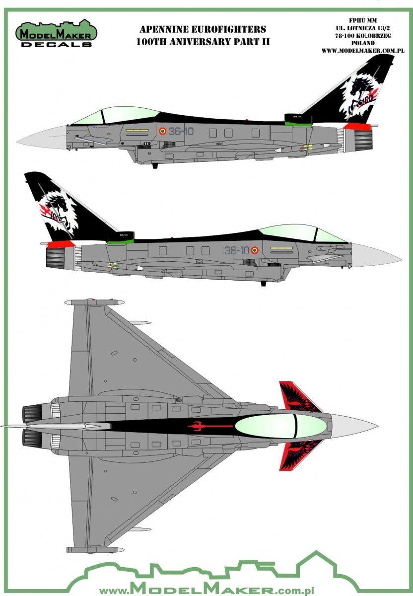 Décalcomanies ModelMaker D48142 Eurofighters des Apennins, partie II, échelle 1/48