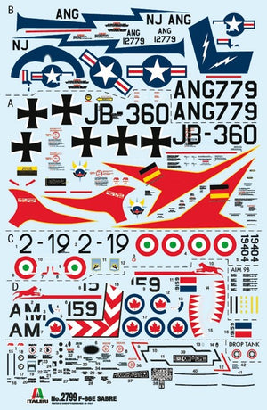 Italeri 2799 F-86E SABRE (SUPER DECALS SHEET) 1/48 – zdjęcie 2