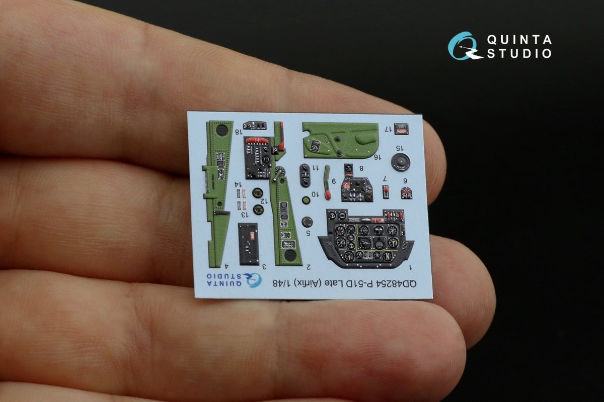 Quinta Studio QD48254 P-51D Late 3D-Printed &amp;amp; colored Interior on decal paper (Airfix) 1/48 – image 10