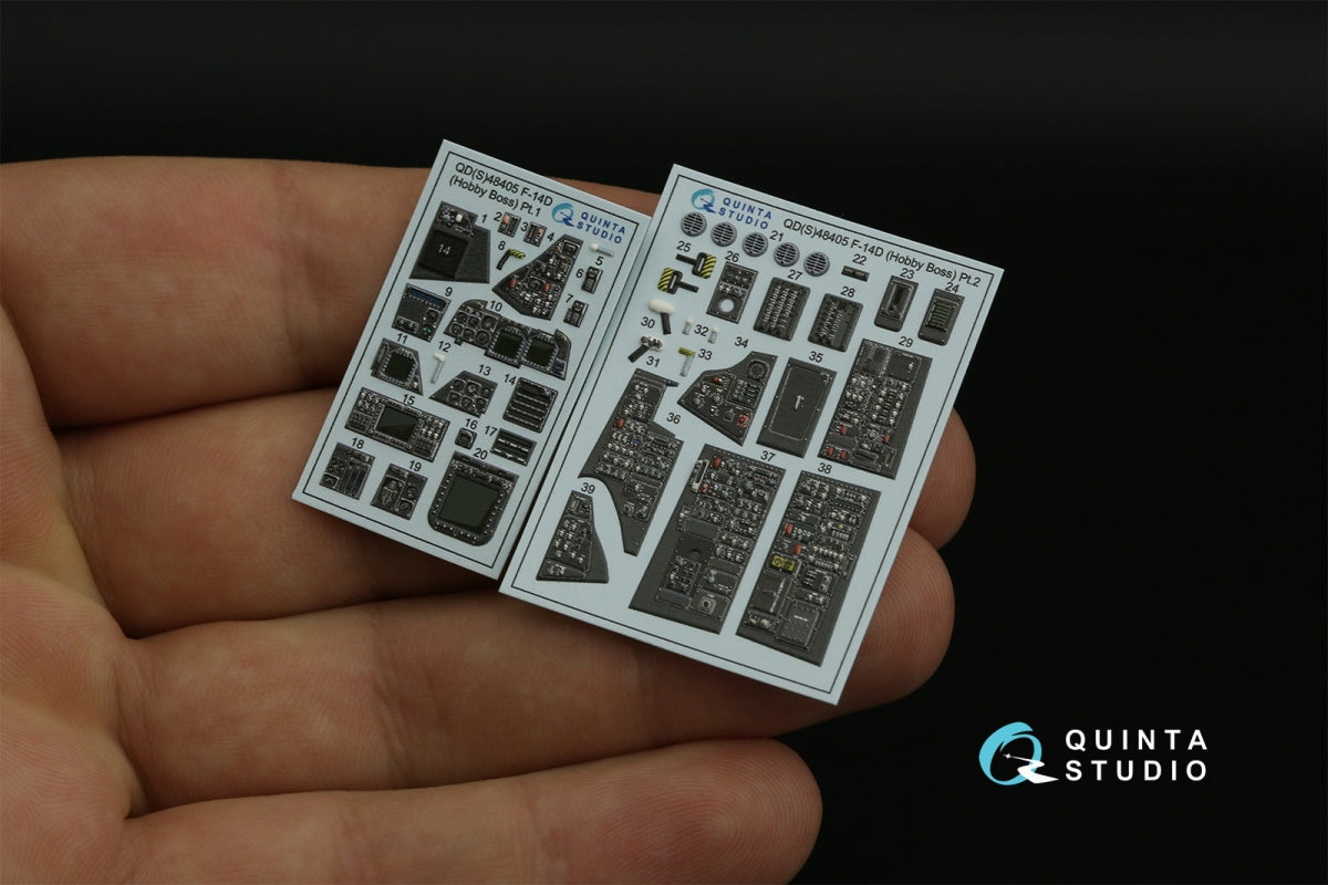 Quinta Studio QDS-48405 F-14D 3D-Printed &amp;amp; colored Interior on decal paper (Hobby Boss) (Small version) 1/48 – image 5
