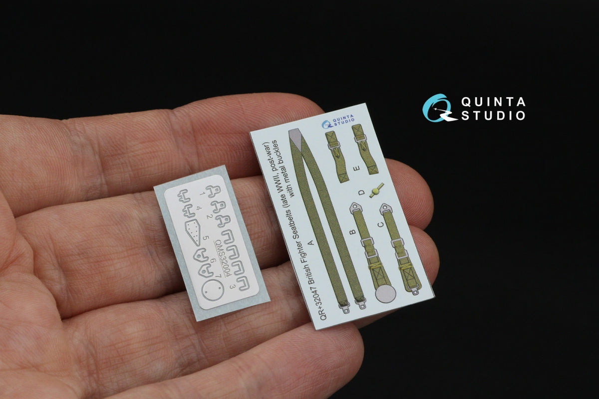 Quinta Studio QR+32047 British Fighter Seatbelts (late WWII, post-war) (with metal buckles) (All kits) 1/32 – image 2
