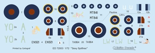 Exito ED72003 DECALS Sexy Spitfires - Supermarine Spitfire LF Mk Vb - VIII - IXe 1/72 – image 2