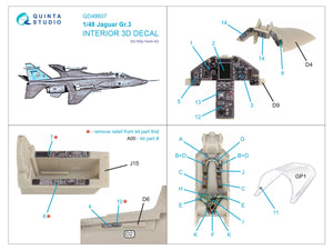 Quinta Studio QD48607 Jaguar Gr.3 3D-Printed &amp;amp; coloured Interior on decal paper (Kitty Hawk) 1/48 – zdjęcie 2