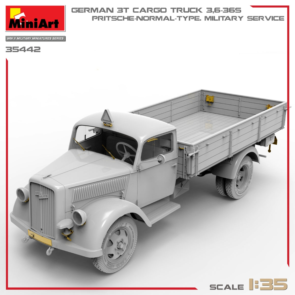 Miniart 35442 GERMAN 3T CARGO TRUCK 3,6-36S. PRITSCHE-NORMAL-TYPE. MILITARY SERVICE 1/35 – zdjęcie 8