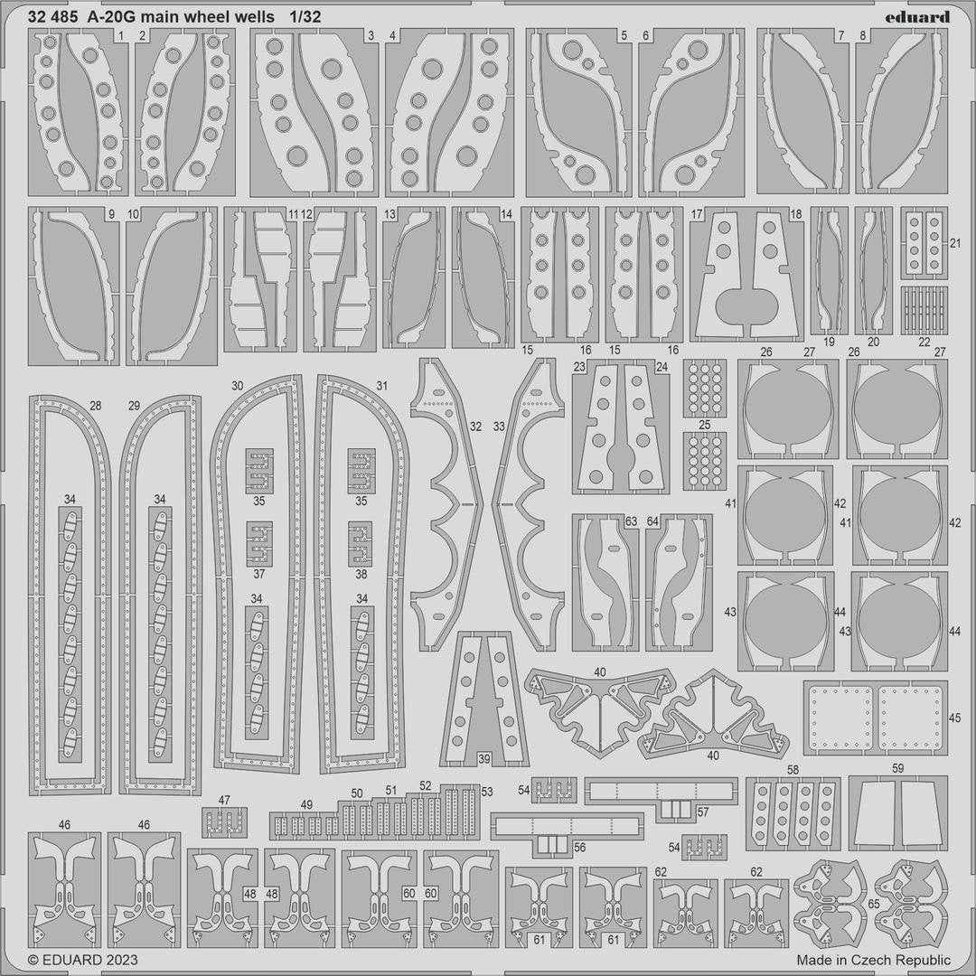 Eduard 32485 A-20G main wheel wells HONG KONG MODELS 1/32