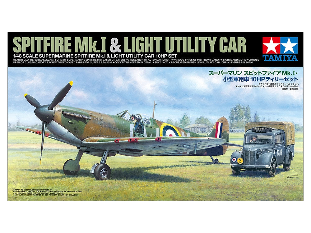 Tamiya 25211 SUPERMARINE SPITFIRE MK.I W/Light Utility Car 10Hp Set 1/48 – zdjęcie 2