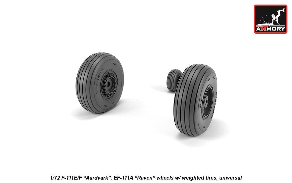 Armory Models AW72338 F-111E/F Aardvark / EF-111A Raven wheels w/ weighted tires 1/72 – immagine 2