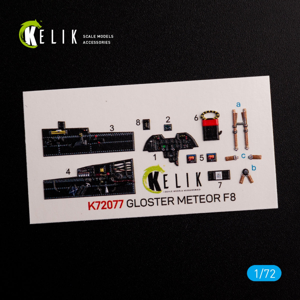 KELIK K72077 Gloster Meteor F.8 interior 3D decals for Airfix kit 1/72 – zdjęcie 2
