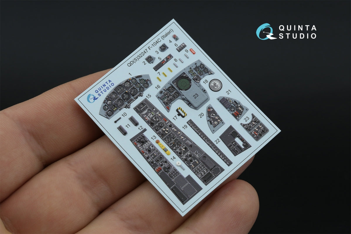 Quinta Studio QDS-32247 F-104C 3D-Printed &amp;amp; coloured Interior on decal paper (Italeri) (Small version) 1/32 – zdjęcie 5