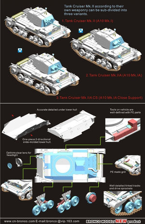 Bronco CB35150 British Cruiser Tank Mk. II, IIA IIA CS 1/35 – zdjęcie 2