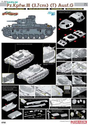 Cyber Hobby 6765 Sd.Kfz.141 Pz.Kpfw.III (3.7cm) (T) Ausf.G 1/35 – zdjęcie 2